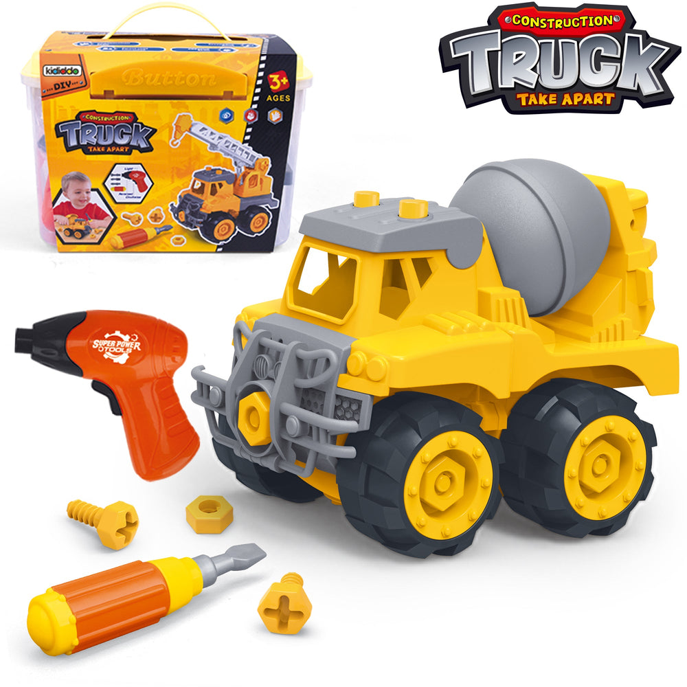 Cement Truck Take Apart Construction Toy with Drill