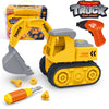 Excavator Take Apart Construction Toy with Drill